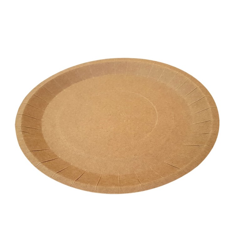 Talíř papírový KRAFT pr. 23cm hnědý 100ks - Úklidové a ochranné pomůcky Obalový materiál Tácky, misky, PVC příbory, rozetky